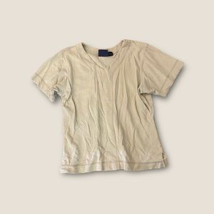 Vintage 90s Tommy Bahama Silk Blend Pique V-Neck Short Sleeve Sand S